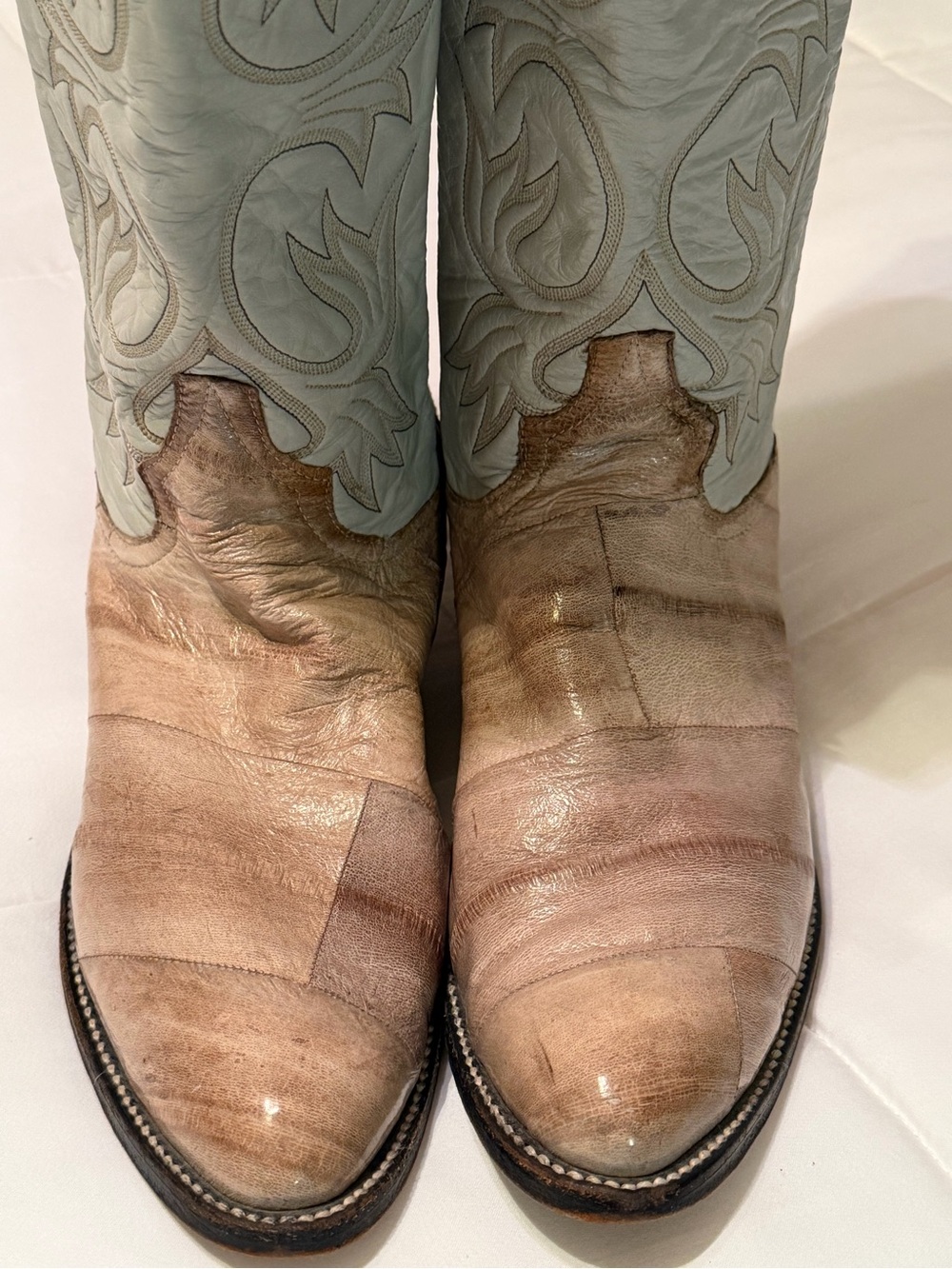 Vintage Larry Mahan eel skin boots